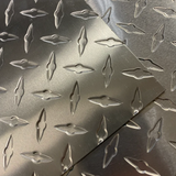 48" x 96" Black Gloss Diamond Plate Aluminum Sheet | .050" Thick