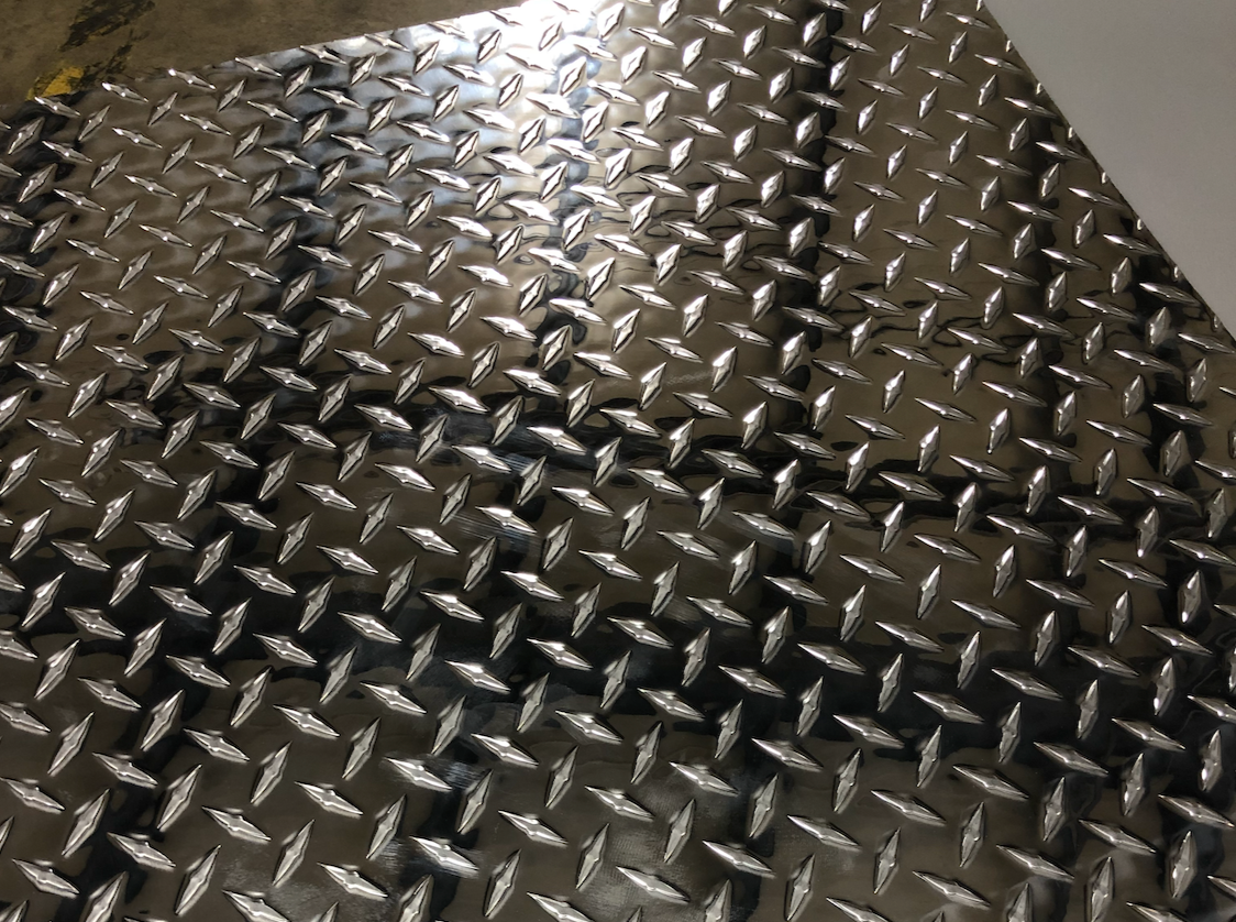 4' x 8' Aluminum Diamond Plate Sheet .025” Thick Embossed, Polished