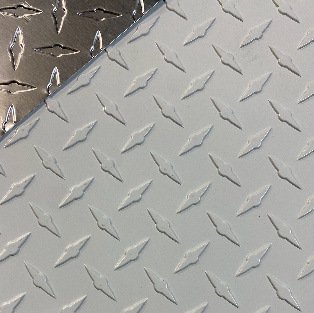 WHITE ALUMINUM DIAMOND PLATE .025" SHEET