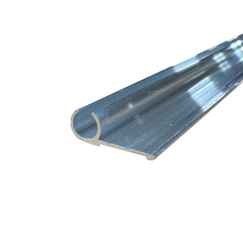 92" Aluminum Awning Keder Rail Round Insert Trim 1.188" Wide, 5/16" Inside | Mill Finish