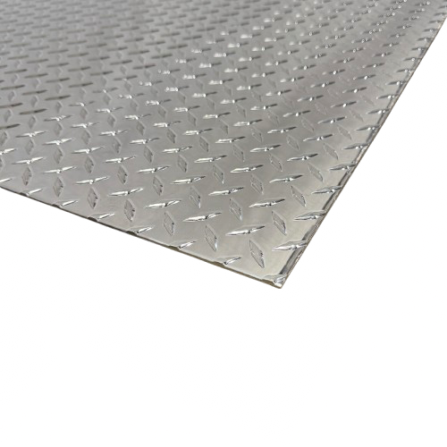48" x 96" Diamond Plate Polished Aluminum Sheet Treadplate - .125" (1/8")