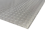 Diamond plate metal sheet on a white background
