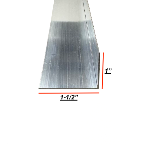 1" x 1.5" Aluminum Angle Trim 92" Long | Mill Finish or Black
