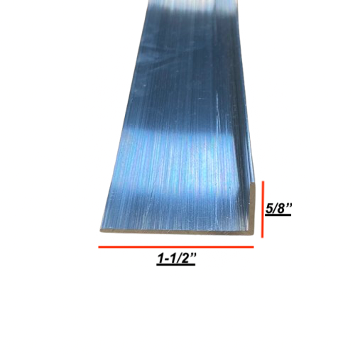 5/8" x 1-1/2" Aluminum Angle Trim 84" Long 1/16" Thick (.625" x 1.5") | Mill Finish