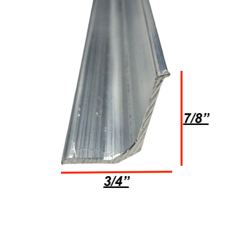 Offset Cove Aluminum Trailer RV Trim 3/4" x 7/8" Inside Corner 72"-92" | Mill Finish