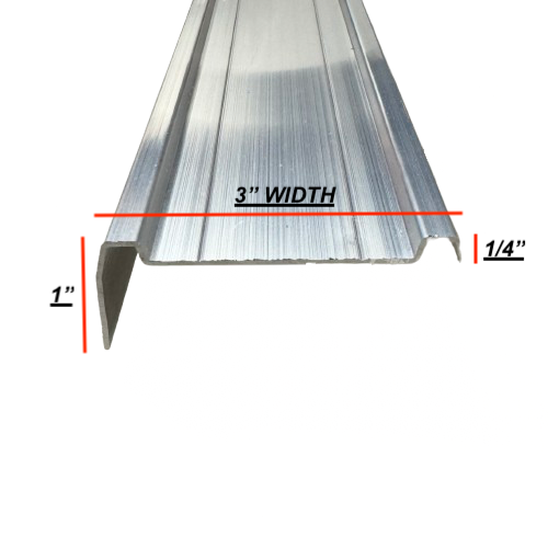 2 Ridge, 3" Wide Smooth Aluminum Cargo Trailer RV Cove Top Bottom Trim 92" x 1" Leg