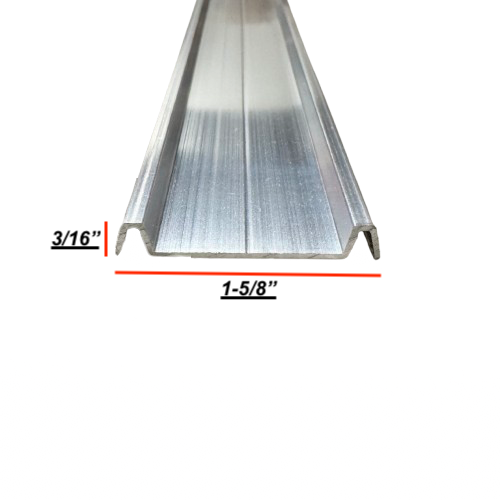 1-5/8" x 92" Aluminum Trailer Rub Rail Trim - Cargo & RV Flat Molding | Mill Finish or Black
