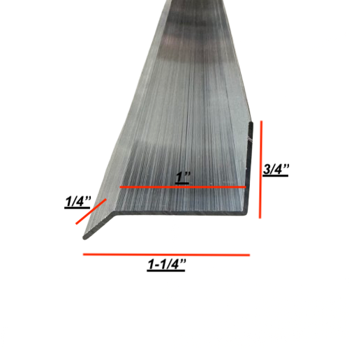 92" Aluminum Angle Drip Edge 1.25" Trim | Mill Finish or Black