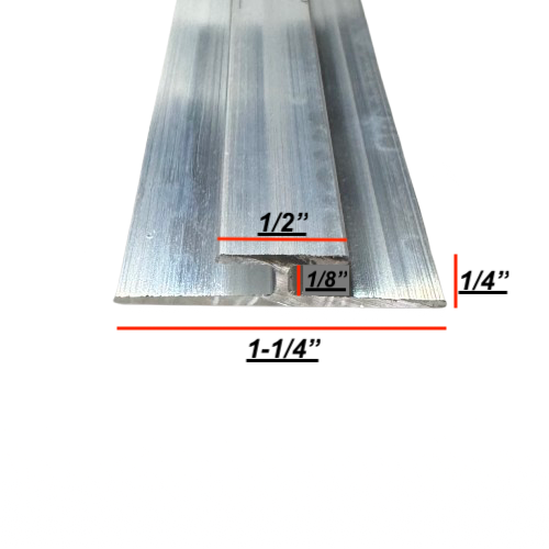 H Channel Aluminum Sheet Divider 1/8" Inside, 48-92" | Mill Finish