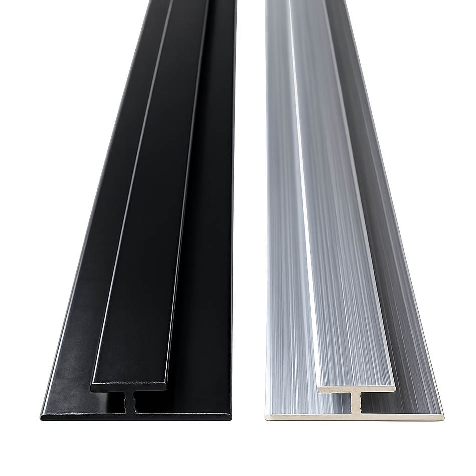 H Channel Aluminum Sheet Divider 1/8" Inside, 48-92" | Mill Finish or Black