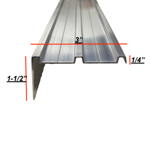 3 Ridge, 3" Wide Aluminum Cargo Trailer RV Cove Top Trim 92" x 1.5" Leg