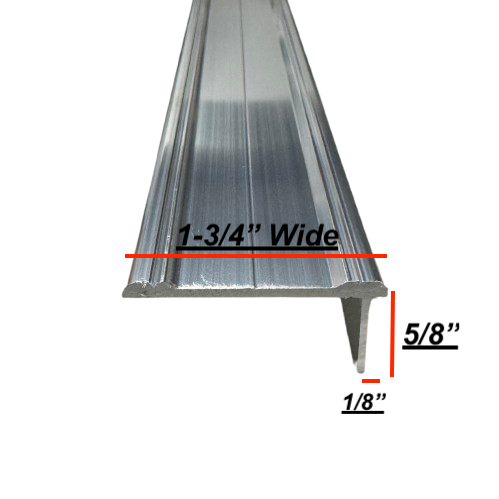 1-3/4" x 92" Aluminum Cargo Trailer RV Rub Rail Trim 5/8" Leg | Mill Finish or Black