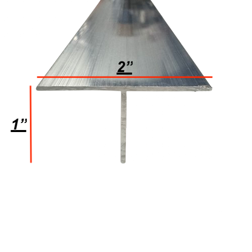 T-Trim Aluminum Cargo Trailer Slide Out Door Trim, Seam Connector Rail - 2" x 1"