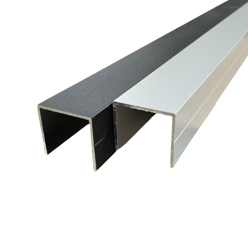 1" U Channel Rail Aluminum Trim C Channel | Black or Slate