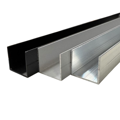 1" U Channel Rail Aluminum Trim C Channel | Black, Slate, or Mill Finish