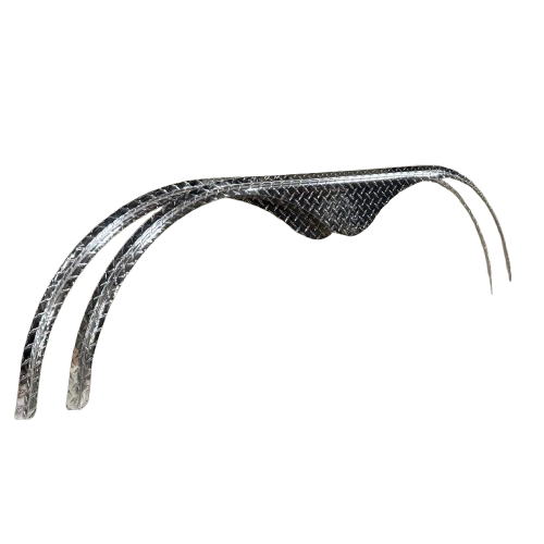 Diamond Plate Tandem Fender Flare Round Aluminum - 20" x 72" x 1" | Polished or Black
