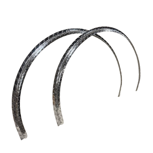 Diamond Plate Fender Flare Round Aluminum - 26" x 36" x 1" | Polished or Black