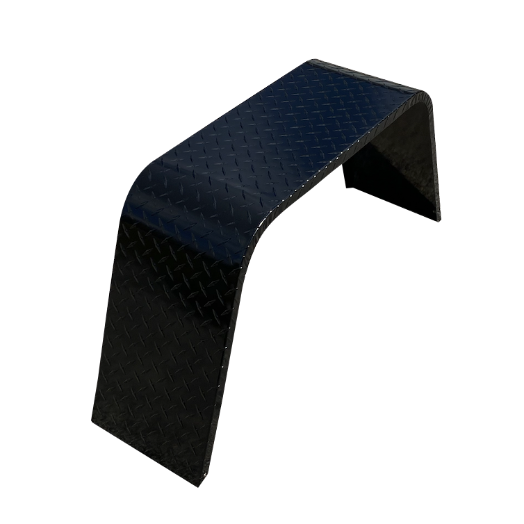 Diamond Plate Flat Top Aluminum Trailer Fender - 10" x 18" x 36" | Polished or Black