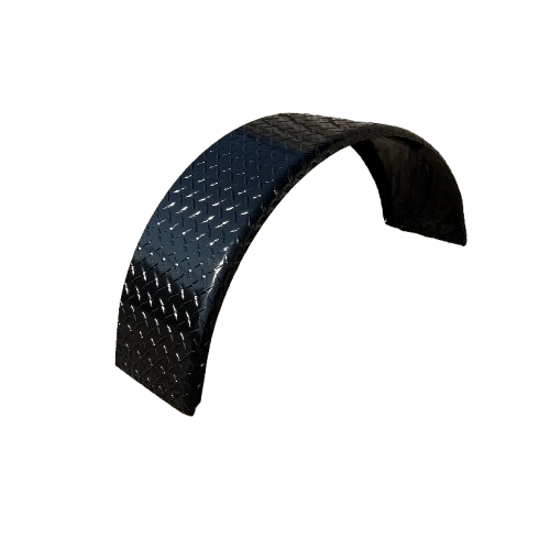 Diamond Plate Round Aluminum Trailer Fender - 9" x 15" x 31" | Polished or Black
