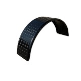Diamond Plate Round Aluminum Trailer Fender - 9" x 15" x 31" - Polished or Black
