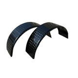 Diamond Plate Round Aluminum Trailer Fender - 9" x 15" x 31" - Polished or Black