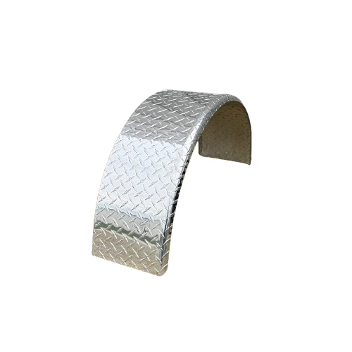 Diamond Plate Round Aluminum Trailer Fender - 9" x 15" x 31" | Polished or Black