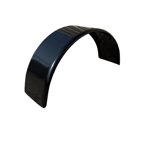 Round Smooth Aluminum Trailer Fender - 9" x 15" x 31" | Mill Finish or Black