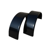 Round Smooth Aluminum Trailer Fender - 9" x 15" x 31" - Mill Finish or Black