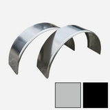 Round Smooth Aluminum Trailer Fender - 10" x 18" x 36" - Black or Mill Finish