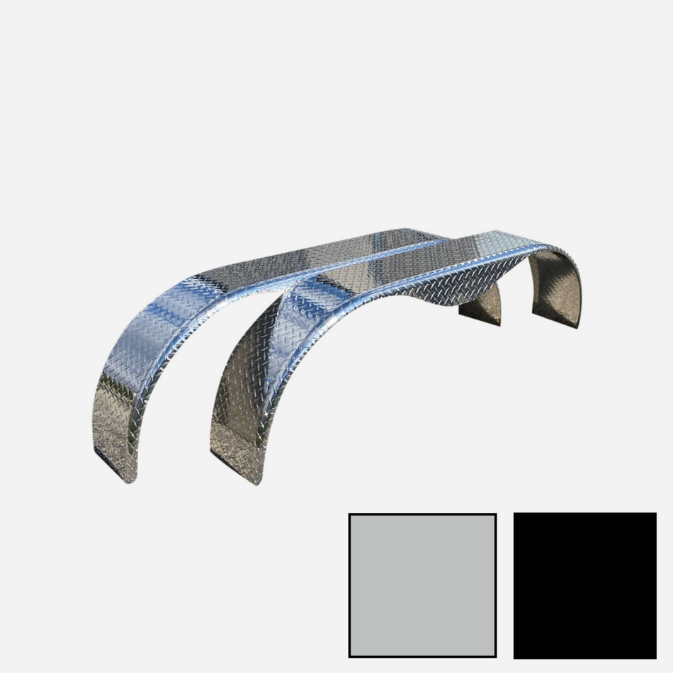 Diamond Plate Tandem Aluminum Teardrop Fender- 72" x 10" x 20" | Polished or Black