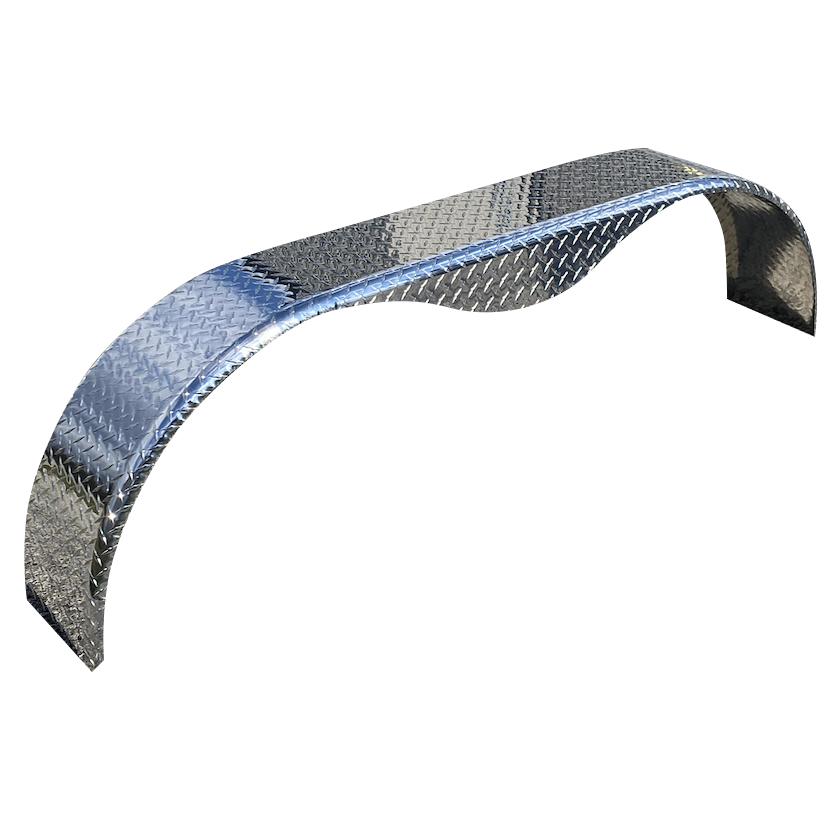 Diamond Plate Tandem Aluminum Teardrop Fender- 72" x 10" x 20" | Polished or Black