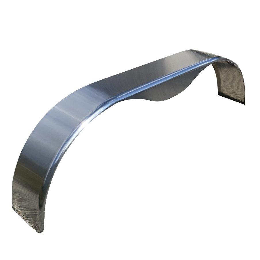 Smooth Round Tandem Aluminum Teardrop Fender - 72" x 10" x 20" | Mill Finish or Black