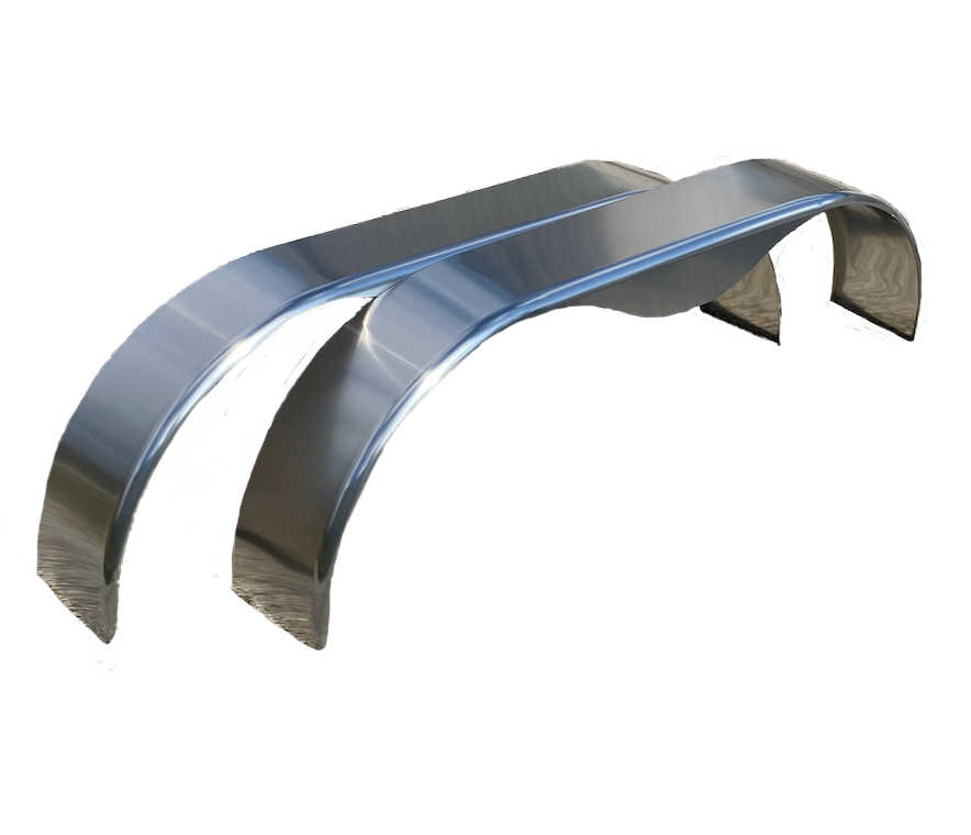 Smooth Round Tandem Aluminum Teardrop Fender - 72" x 10" x 20" | Mill Finish or Black