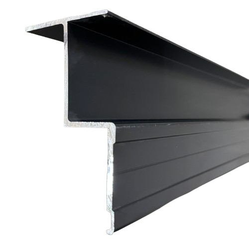 5-1/8" Top Trim Aluminum Light Insert Cargo Trailer RV Trim 92" | Black