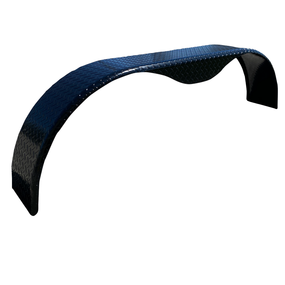 Diamond Plate Tandem Aluminum Teardrop Fender- 72" x 10" x 20" | Polished or Black