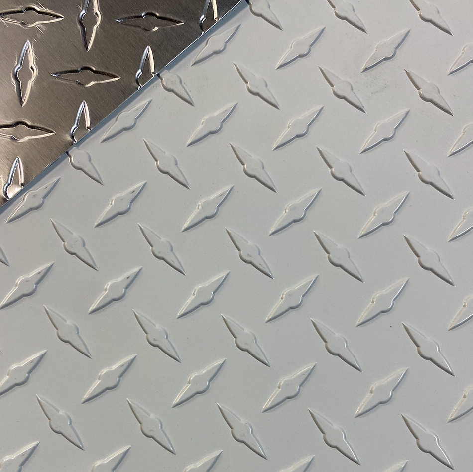 White Aluminum Diamond Plate .025" Sheet (ALL SIZES)