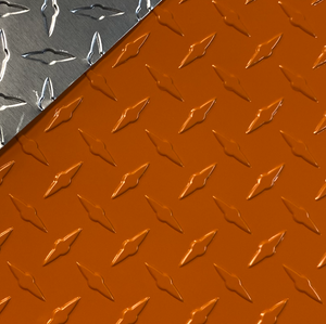 24" x 96" Orange Diamond Plate Sheet .025" Thick