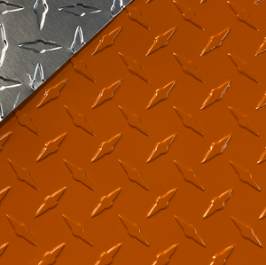 48" x 96" Orange Diamond Plate Sheet .025" Thick