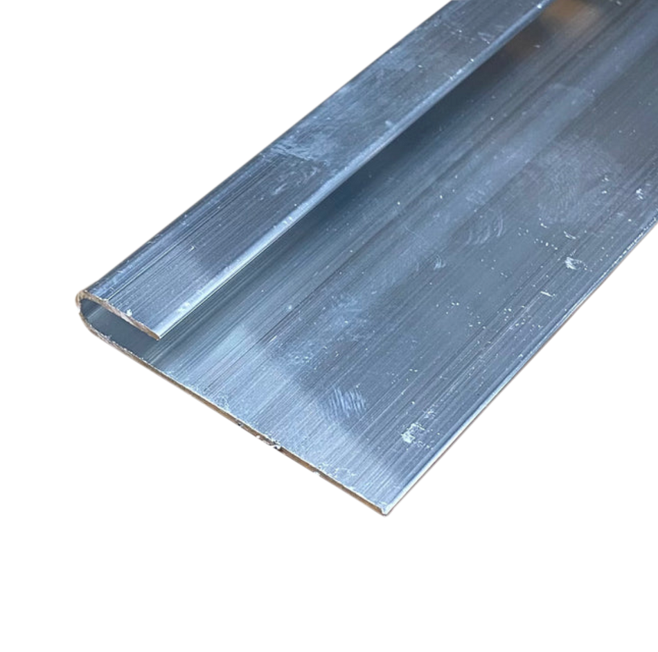 2" x 1/4" J Trim Aluminum Rail Capping Large Gutter Trim 92" Long | Mill Finish or Black