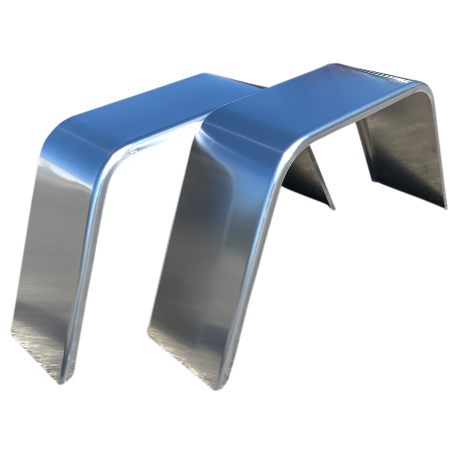 Flat Top Aluminum Jeep Style Trailer Fender - 10" x 18" x 36" | Mill Finish or Black