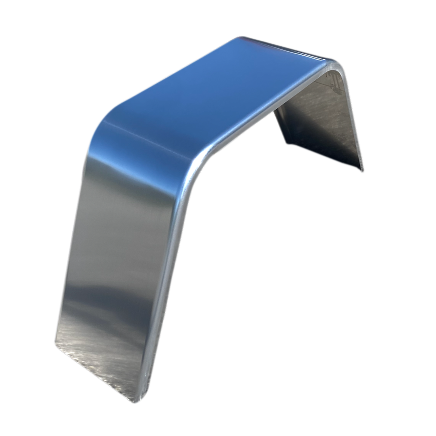 Flat Top Aluminum Jeep Style Trailer Fender - 10" x 18" x 36" | Mill Finish or Black