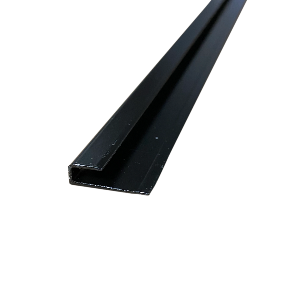 J Trim Aluminum Capping Rail Gutter Trim - 92" Long x 1/8" Hook x 7/8" Tall | Mill Finish or Black