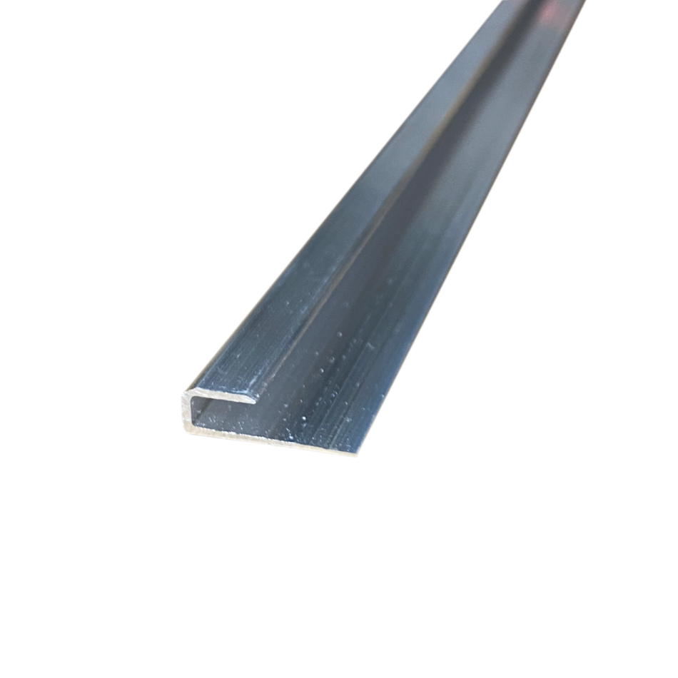 J Trim Aluminum Capping Rail Gutter Trim - 92" Long x 1/8" Hook x 7/8" Tall | Mill Finish or Black