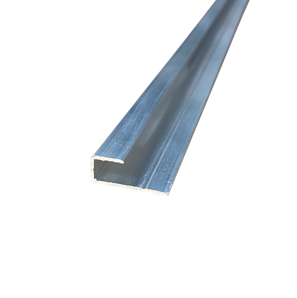 J Trim Aluminum 1/4" Inside Capping Rail Gutter Trim 92" Long, 7/8" Tall | Mill Finish or Black