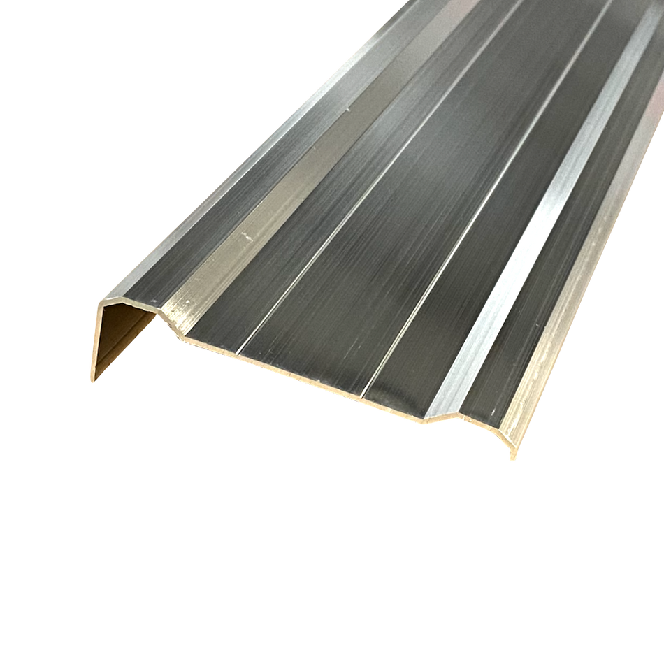 4" Wide, 2 Ridge Large Aluminum Cargo Trailer RV Cove Top, Bottom Trim 92" x 1" Leg