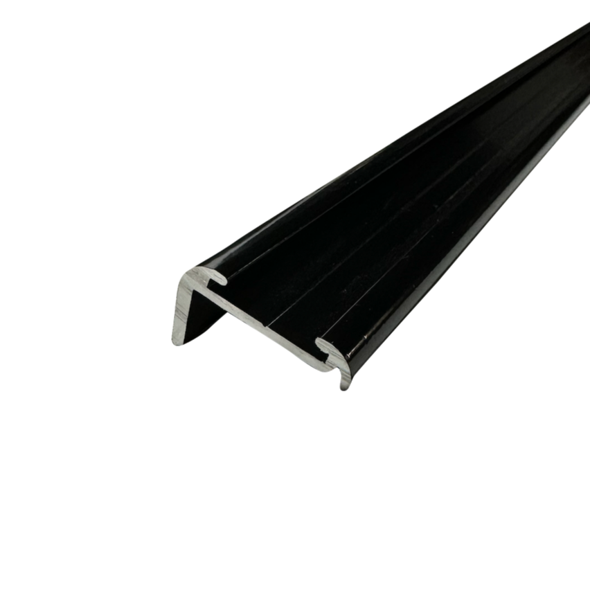 92" Aluminum Vinyl Insert Type RV Trailer Molding Trim 1 1/8" x 1/2" Leg | Mill Finish or Black