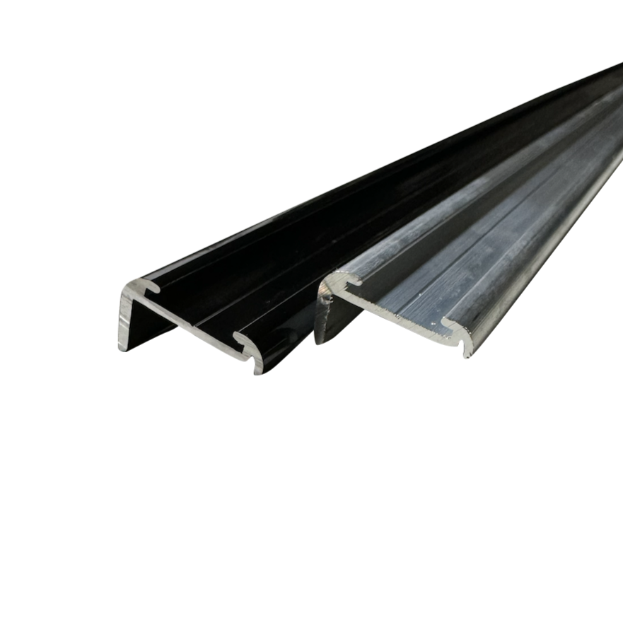 92" Aluminum Vinyl Insert Type RV Trailer Molding Trim 1 1/8" x 1/2" Leg | Mill Finish or Black