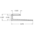 J TRIM GUTTER RAIL SHEET CAPPING 92" LONG 1/8" Hook x 7/8" Tall