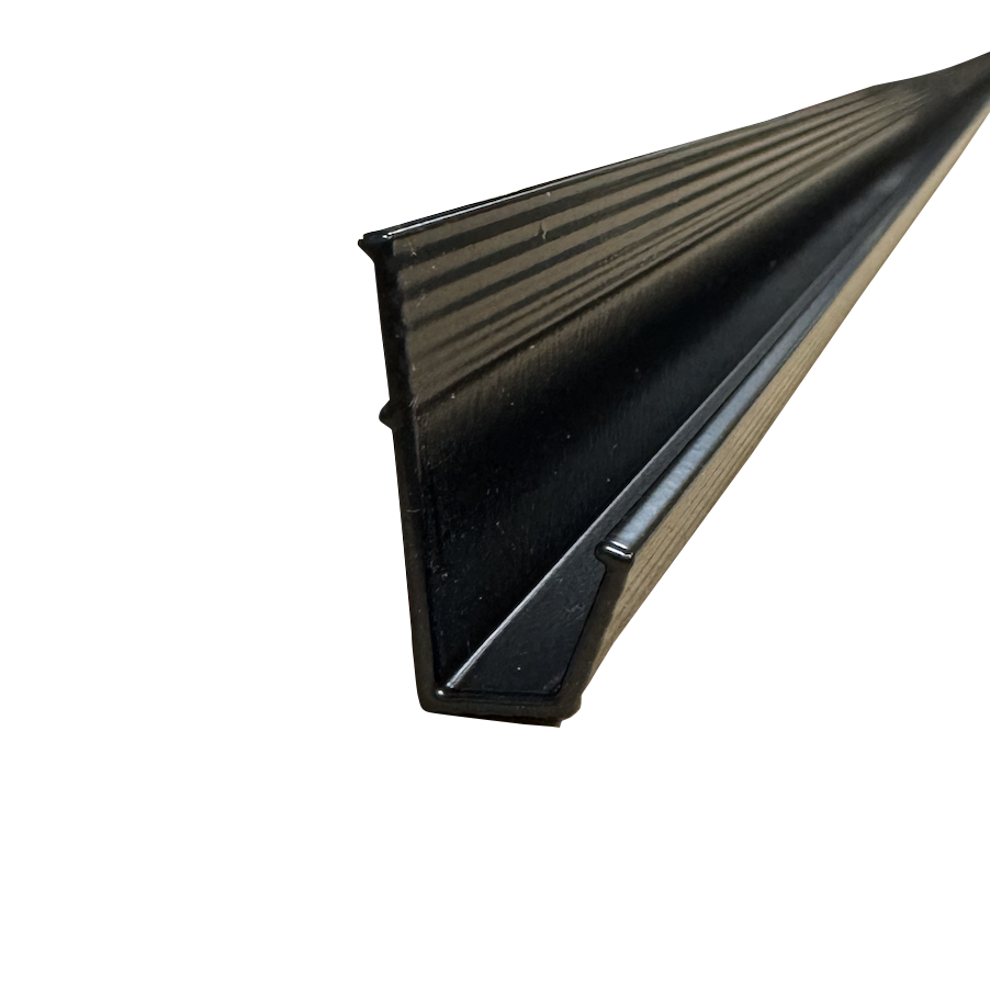 92" Aluminum Gutter Rail Channel 1 3/8" x 5/8" Trailer RV Trim | Mill Finish or Black