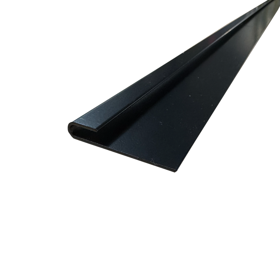 2" x 1/4" J Trim Aluminum Rail Capping Large Gutter Trim 92" Long | Mill Finish or Black